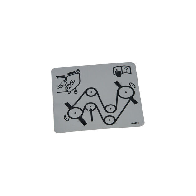 DECAL, BELT ROUTING