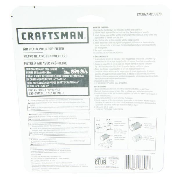 Air Filter with Pre-Filter