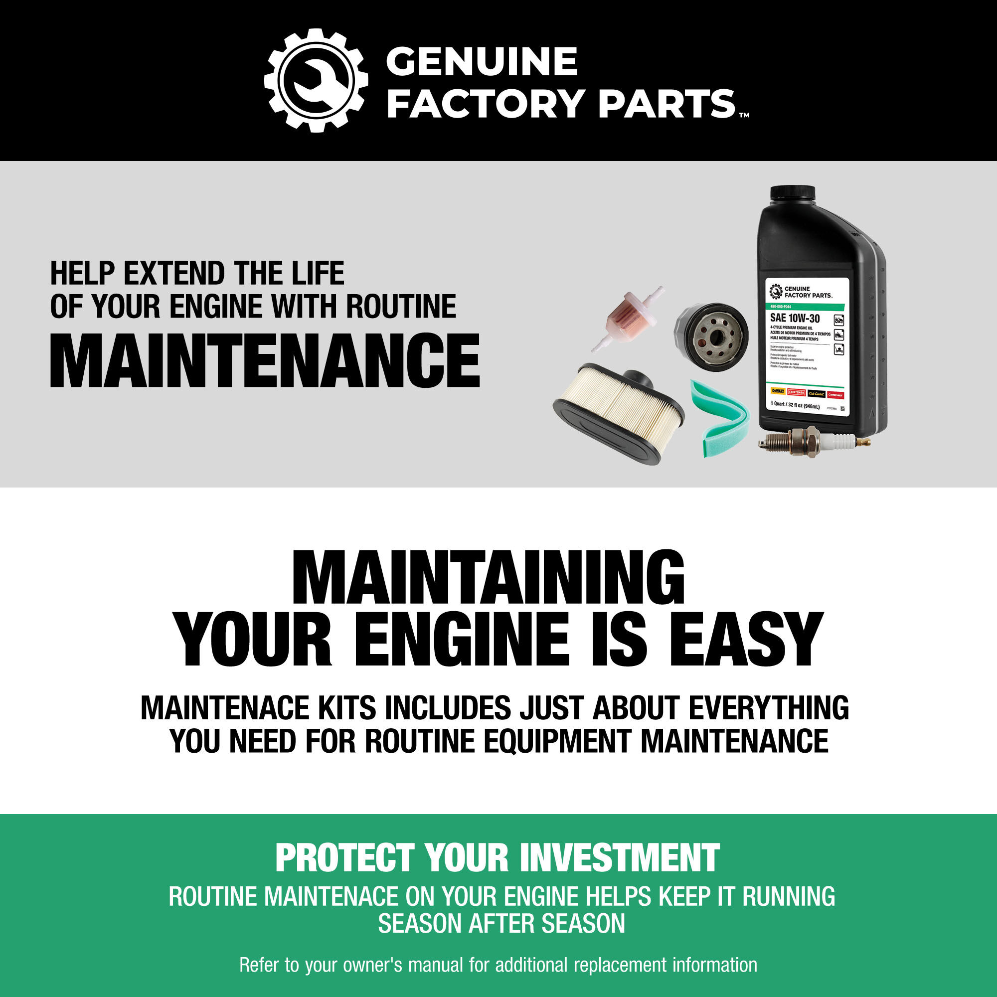 Genuine OEM Parts Engine Maintenance Kit - Thumbnail 2