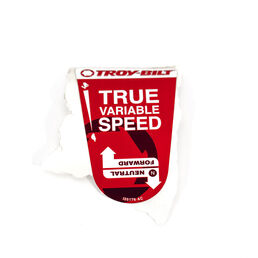 LABEL-HANDLE TRUE VARI SPD TRO