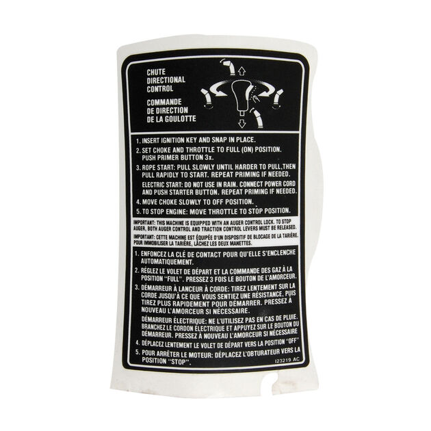 LABEL-SNOW PANEL CANADA